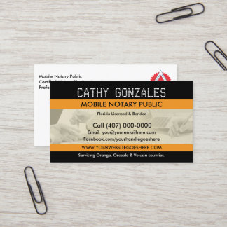 Mobile Notary Public Business Card