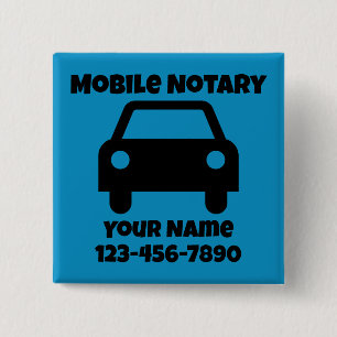 Mobile Notary Public Car Symbol 15 Cm Square Badge