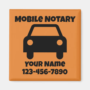 Mobile Notary Public Car Symbol Customised Magnet