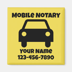 Mobile Notary Public Car Symbol Customised Magnet