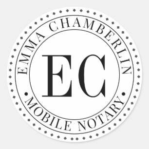 Mobile Notary Public Classic Round Sticker