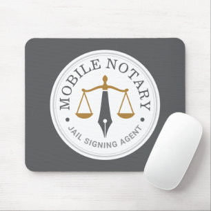 Mobile Notary Public Custom Legal Signing Grey Mouse Pad