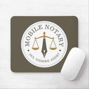 Mobile Notary Public Custom Legal Signing Khaki Mouse Pad