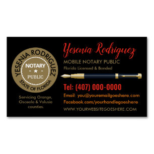 Mobile Notary Public Customisable Business Card
