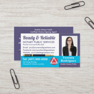 Mobile Notary Public Customisable Photo Business C Card
