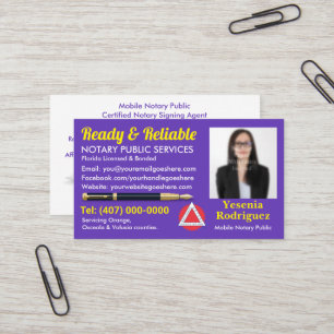 Mobile Notary Public Customisable Photo Business C Card