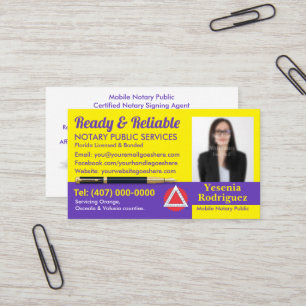 Mobile Notary Public Customizable Photo Business C Card