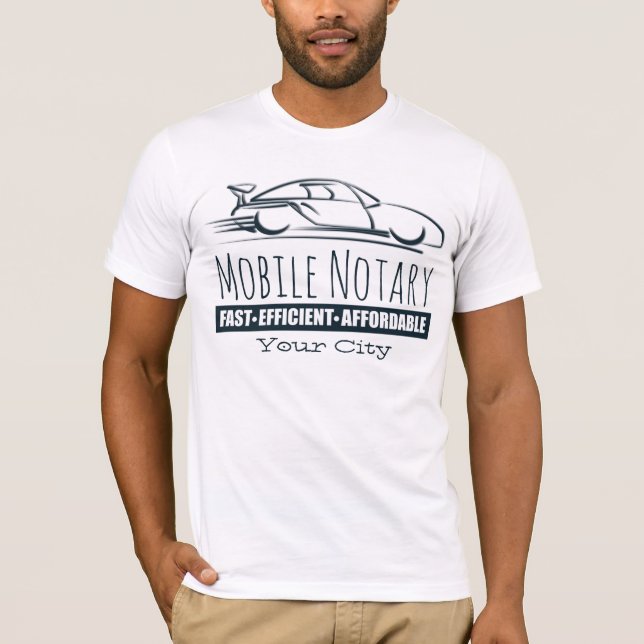 Mobile Notary Public Fast Car Customised City T-Shirt (Front)