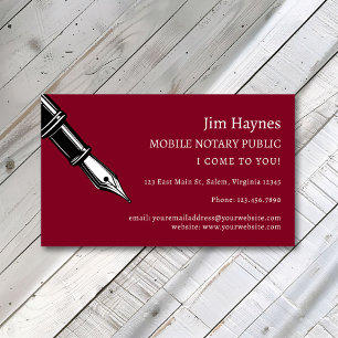 Mobile Notary Public Loan Signing Agent Business Card