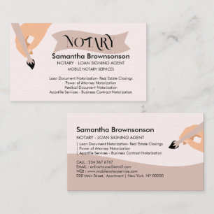 Mobile Notary Public Loan Signing Agent Business Card