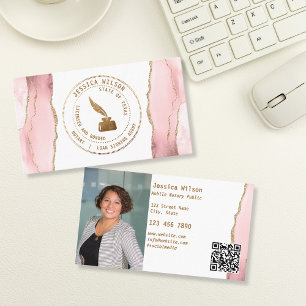 Mobile Notary Public Loan Signing Photo QR Code Business Card