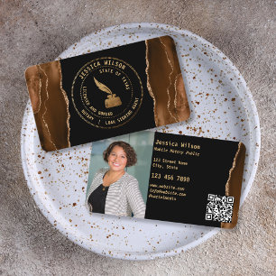 Mobile Notary Public Loan Signing Photo QR Code Business Card