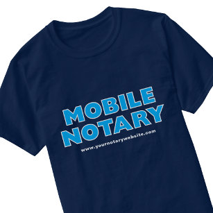 Mobile Notary Public Navy Blue Personalised T-Shirt