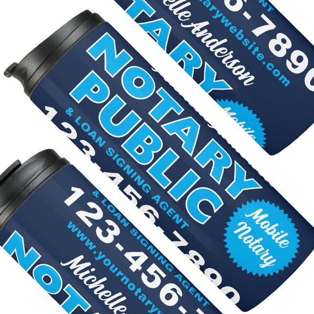 Mobile Notary Public Navy Blue Travel Thermal Tumbler (Creator Uploaded)