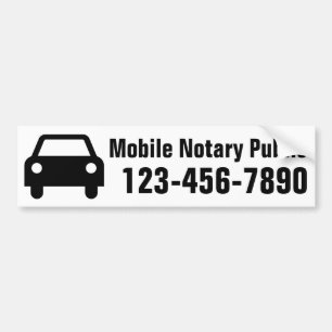 Mobile Notary Public Phone Number Customized Bumper Sticker