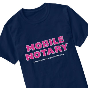 Mobile Notary Public Pink Navy Blue Personalised T-Shirt