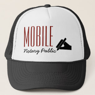 Mobile Notary Public Poised Pen Customisable Trucker Hat