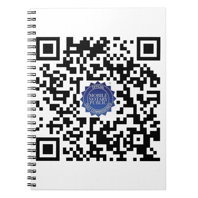 Mobile Notary Public qr-code Notebook (Front)