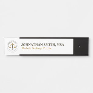 Mobile Notary Public Signing Agent khaki gold Door Sign