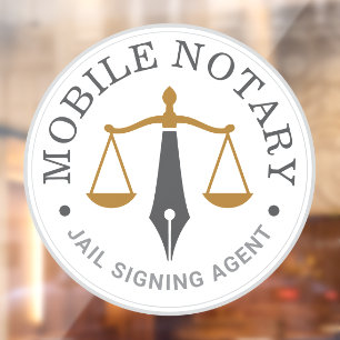 Mobile Notary Public Signing Agent Legal grey gold