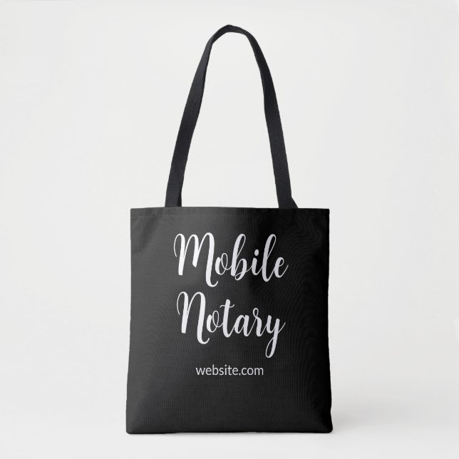 Mobile Notary Public Website Black Tote Bag (Front)