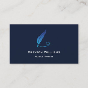 Mobile Notary Quill QR Code Business Card