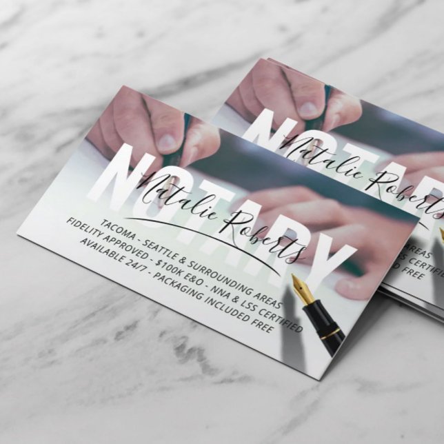 Mobile Notary Service Signature Photography Business Card (Creator Uploaded)