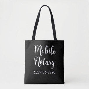 Mobile Notary Services Phone Number Black Tote Bag