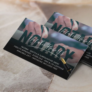 Mobile Notary Signing Agent Elegant Signature Business Card