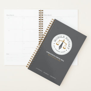 Mobile Notary Signing Agent Legal Public Grey Planner