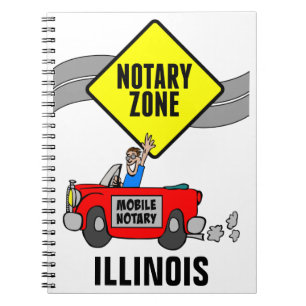 Mobile Notary Zone Red Sports Car Illinois Notebook