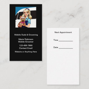 Mobile Pet Grooming Appointment Cards