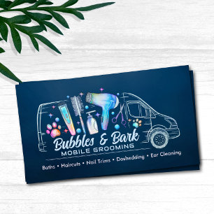 Mobile Pet Grooming Services - Watercolor art  Business Card