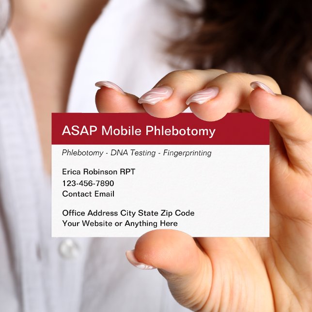 Mobile Phlebotomist Medical Business Cards (Creator Uploaded)