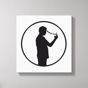 Mobile Phone Addiction Concept Drawing Canvas Print