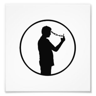 Mobile Phone Addiction Concept Drawing Photo Print