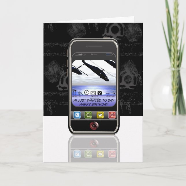 mobile phone text message Happy Birthday Card (Front)