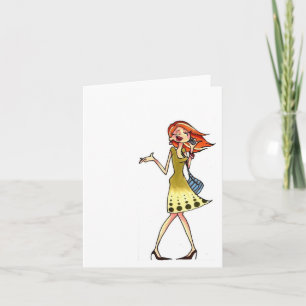 mobile phone women notecard