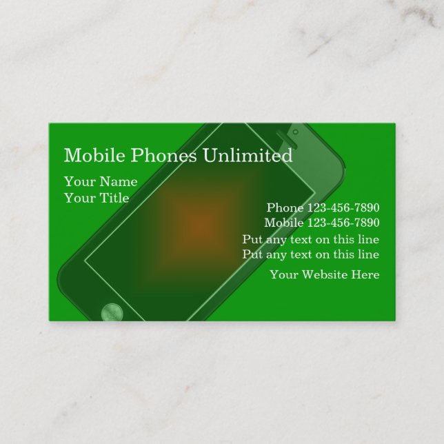Mobile Phones Business Cards (Front)