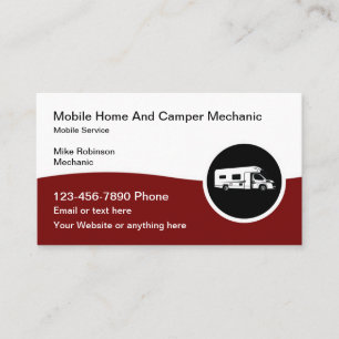 Mobile RV And Camper Repair Mechanic Business Card