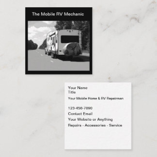 Mobile RV Motorhome Repair Mechanic Square Business Card