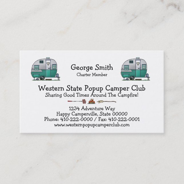 Mobile Scout Camper Business Card (Front)