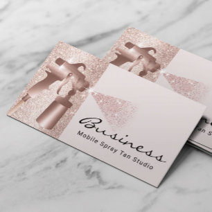 Mobile Spray Tan Blush Rose Gold Sunless Tanning Business Card