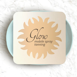 Mobile Spray Tan Copper Sun Rays Square Business C Square Business Card