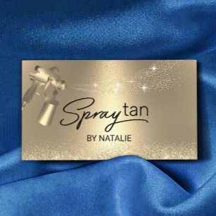 Mobile Spray Tan Luxury Gold Airbrush Tanning Business Card