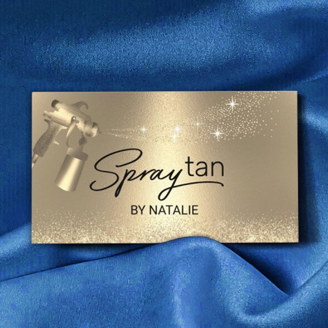 Mobile Spray Tan Luxury Gold Airbrush Tanning Business Card (Creator Uploaded)
