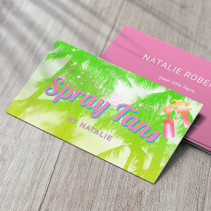 Mobile Spray Tan Tropical Palm Trees Retro Business Card