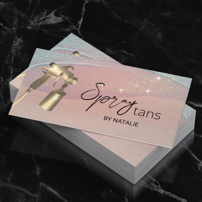 Mobile Spray Tans Beach Sunless Tanning  Business Card (Creator Uploaded)