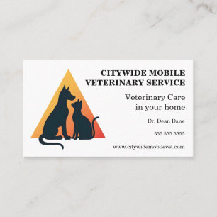 Mobile Veterinary Care Veterinarian Business Card