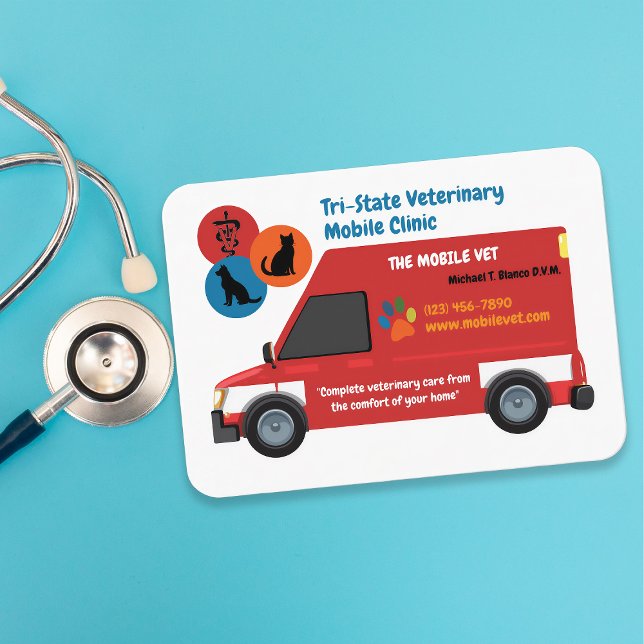 Mobile Veterinary Clinic Business Card (Creator Uploaded)
